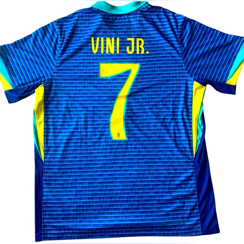 Vini Jr 2024 Brazil Away Jersey Blue Brand New with Tags - Picture 1 of 3